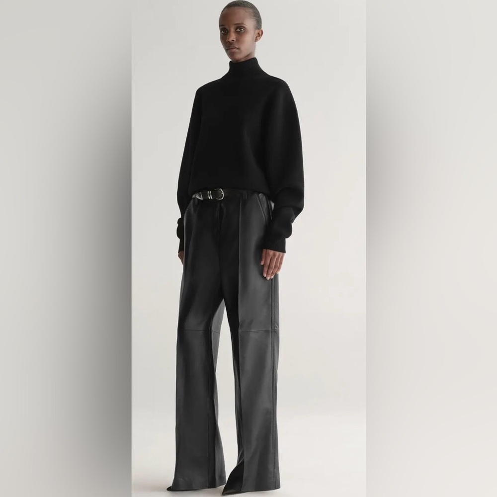 A.L.C. Black Liam Leather Trousers